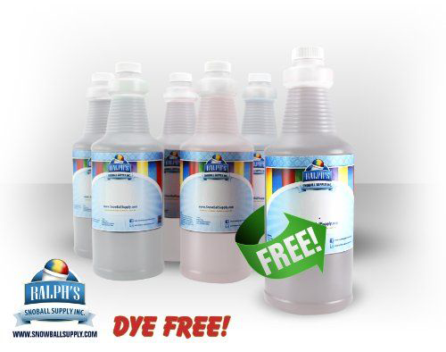 12 Quarts Of Dye Free Snow Cone Syrup 1 free You Save $15 Plus Free Shipping